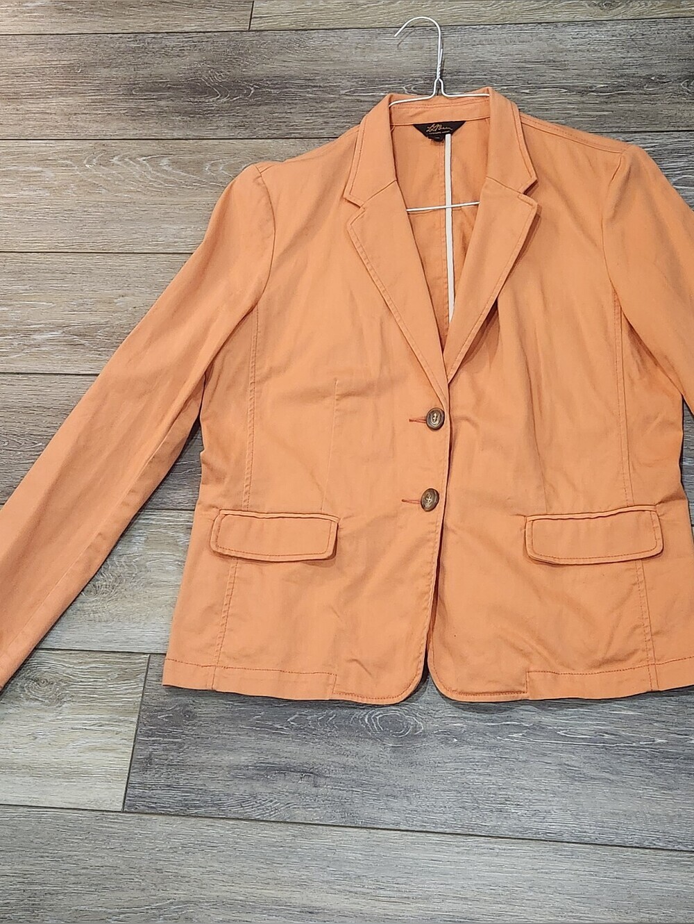 L.L. Bean Peach-Orange Cotton Blazer